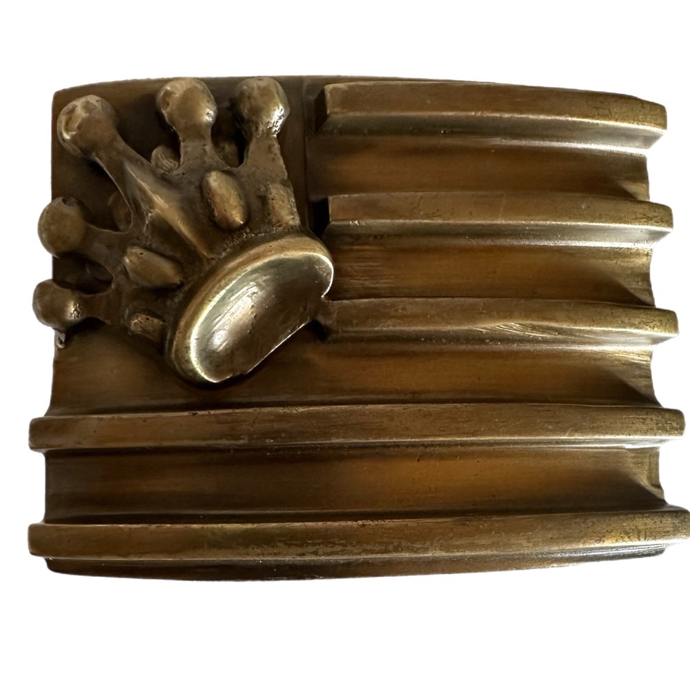 King Baby - CROWN & AMERICAN FLAG brass color belt buckle - Chosen by King Baby